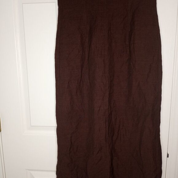Evan Picone Women's Dress sz 6 Linen Blend Brown Sleeveless Pockets Button Down. - Picture 10 of 10
